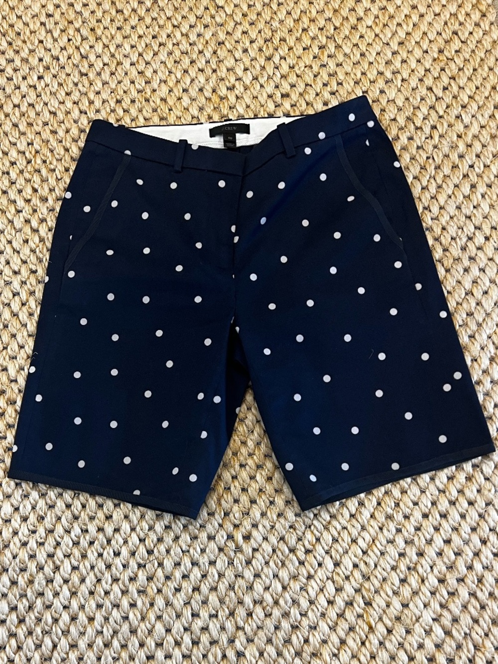 J. Crew Navy with White Polka Dot Walking Shorts Sz 00